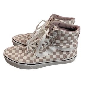 Vans Sk8 High Top Checkered Mauve Purple Sneakers Size 9